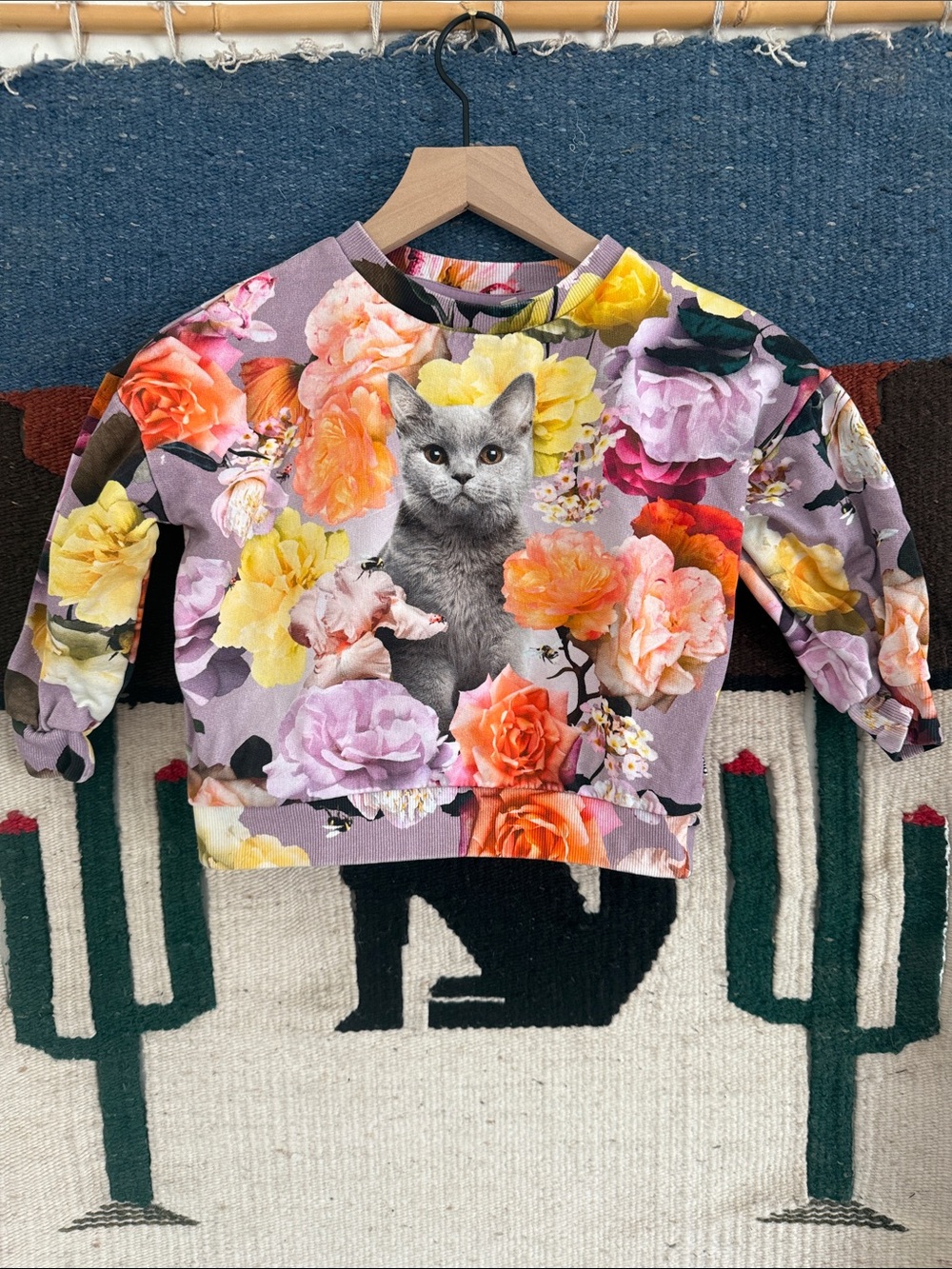 Molo Lavender Floral Cat Neck Sweatshirt